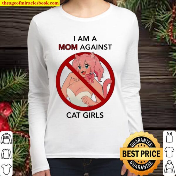 I am a mom against cat girls Women Long Sleeved