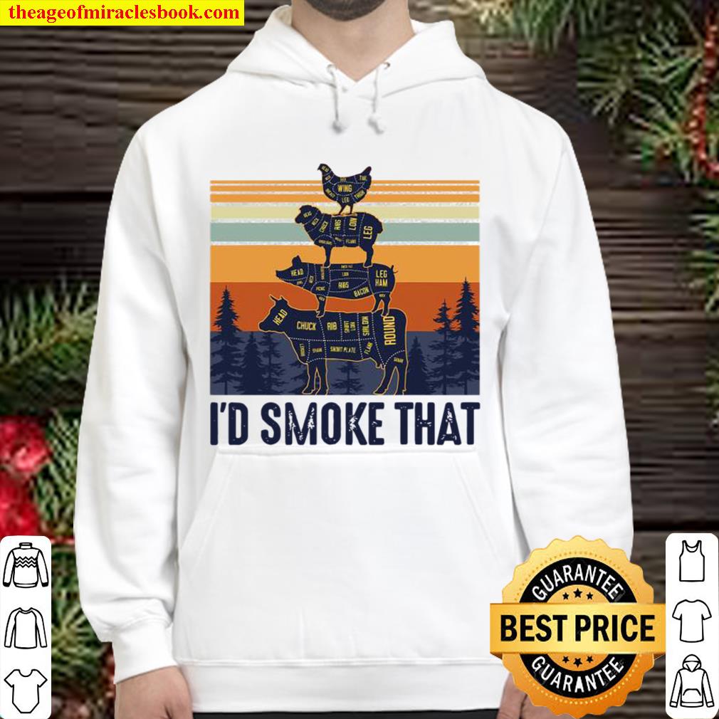 I’d Smoke That Grilling Meat BBQ Smoker Fathers Day Vintage Hoodie