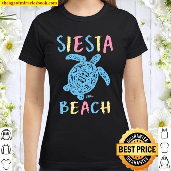 JCombs Siesta Beach, Siesta Key, FL, Sea Turtle, Beach Classic Women T-Shirt