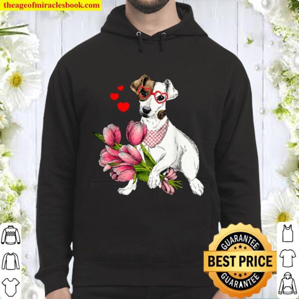 Jack Russell Funny Cute Dog Valentine Gift Heart Hoodie