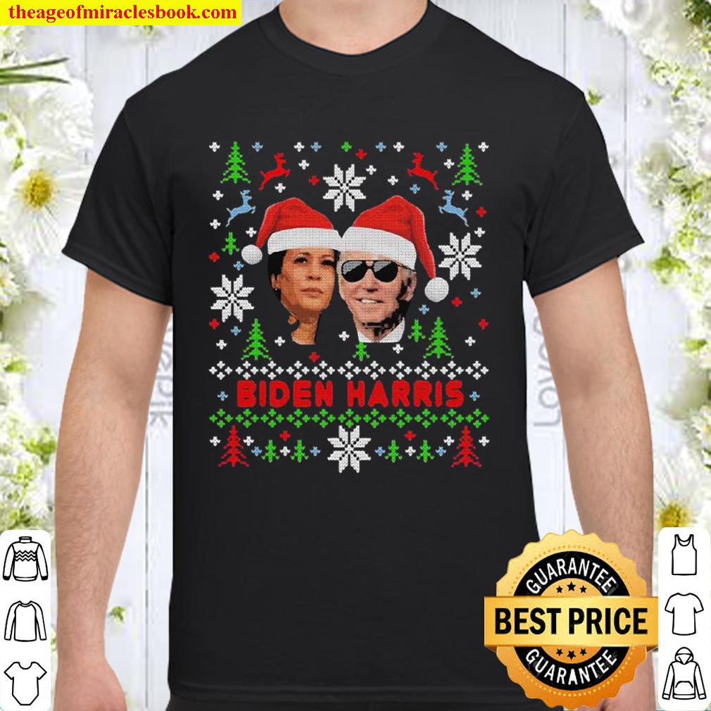 Joe Biden And Kamala Harris Wear Hat Santa Claus Merry Xmas hot Shirt, Hoodie, Long Sleeved, SweatShirt