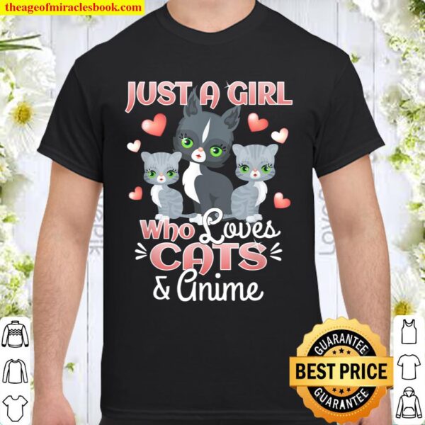 Just A Girl Who Loves Cats _ Anime Gift Cat Lover Kitten Shirt