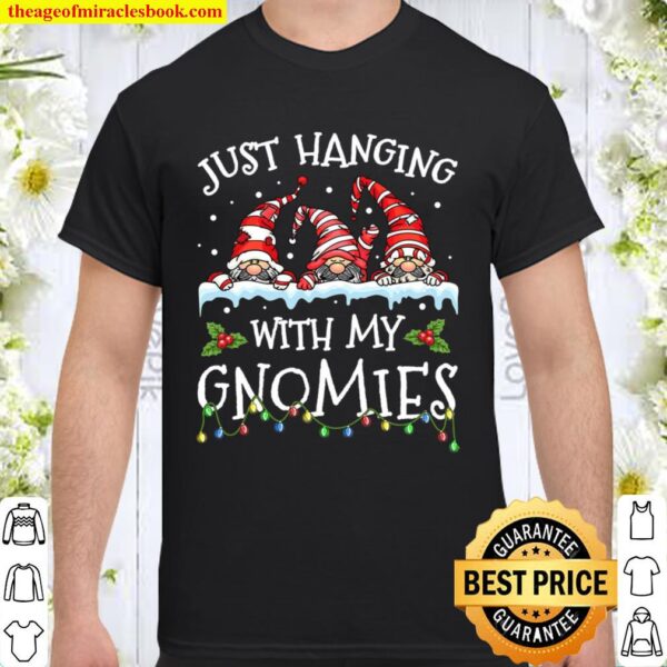 Just Hanging With My Gnomies Merry Christmas Gift For Woman Man Kids B Shirt