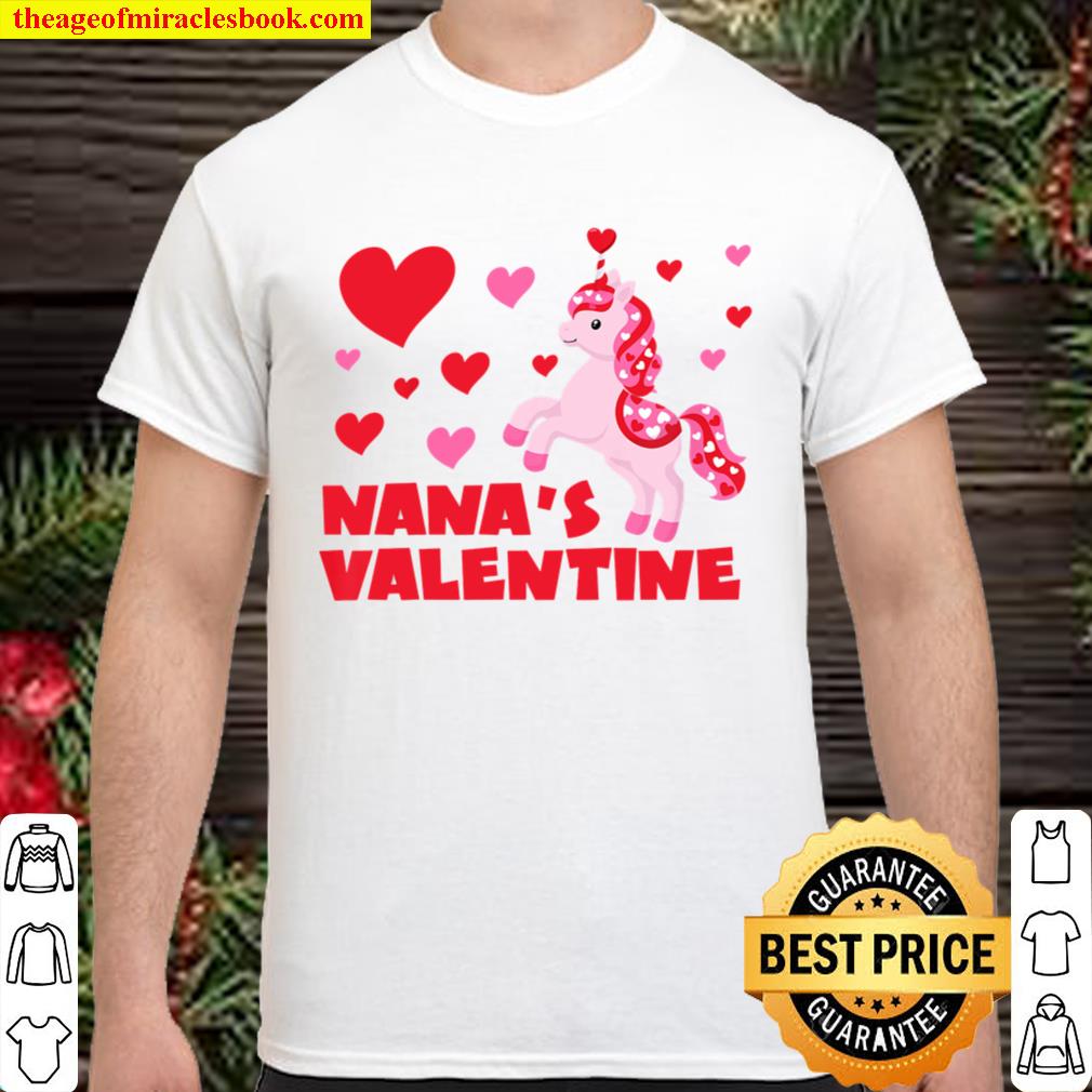 Kids Nana’s Valentine Unicorn Girls Granddaughter Valentine’s Day limited Shirt, Hoodie, Long Sleeved, SweatShirt
