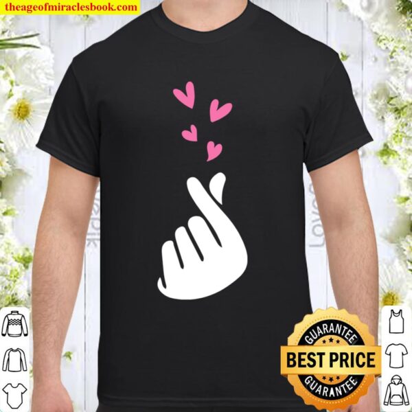 Korean Finger Heart Teen Kpop Shirts Valentine Shirt