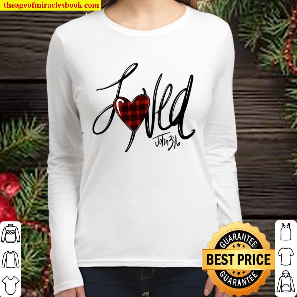 LOVE Buffalo Plaid Shirt, Loves John 3 16 Shirt, Valentine Shirt, XOXO Women Long Sleeved