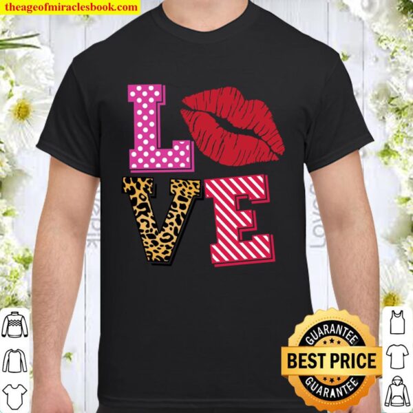 LOVE Valentine Shirt, Leopard Lip Shirt, XOXO, Valentines Day Shirt ,L Shirt
