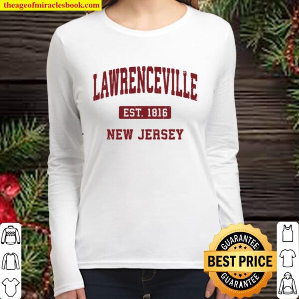 Lawrenceville New Jersey Nj Vintage Athletic Sports Design Pullover Women Long Sleeved