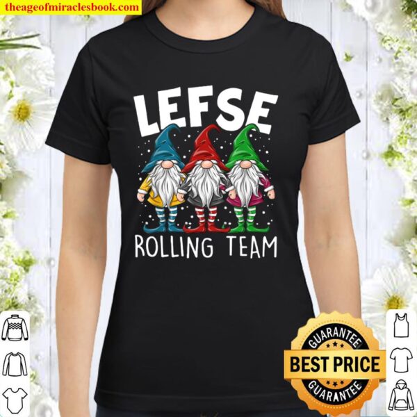 Lefse Making Team Gnome Lover Tomte Baking Rolling Classic Women T-Shirt