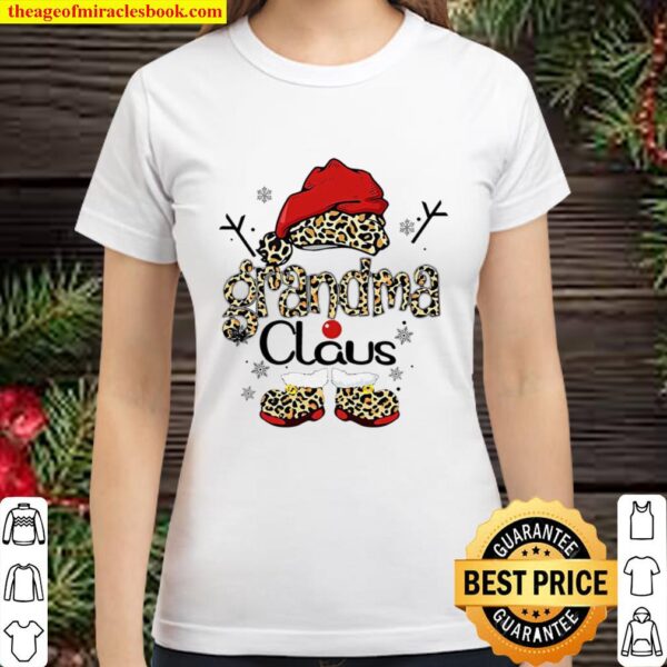 Leopard Elf Grandma Claus Christmas Classic Women T-Shirt