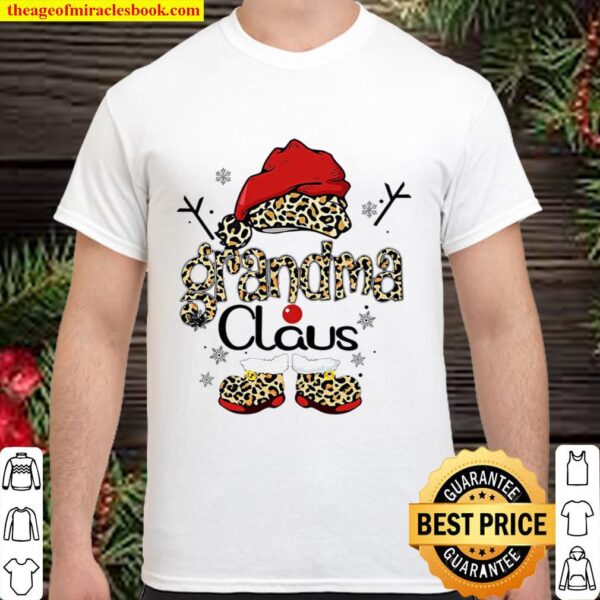 Leopard Elf Grandma Claus Christmas Shirt
