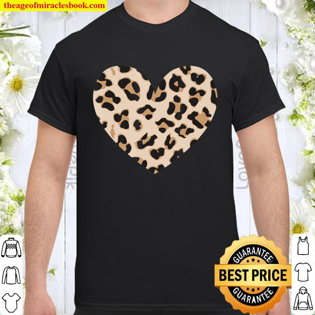 Leopard Heart Valentine Day Shirt Women Men, Wife, Girl Gift Shirt