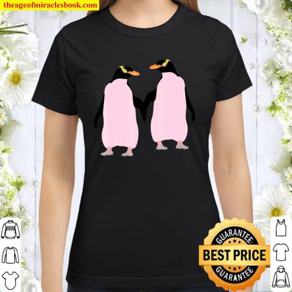 Lesbian Gay Pride Penguin Valentines Day Classic Women T-Shirt