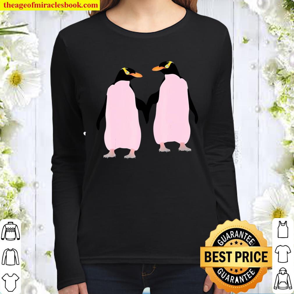 Lesbian Gay Pride Penguin Valentines Day Women Long Sleeved