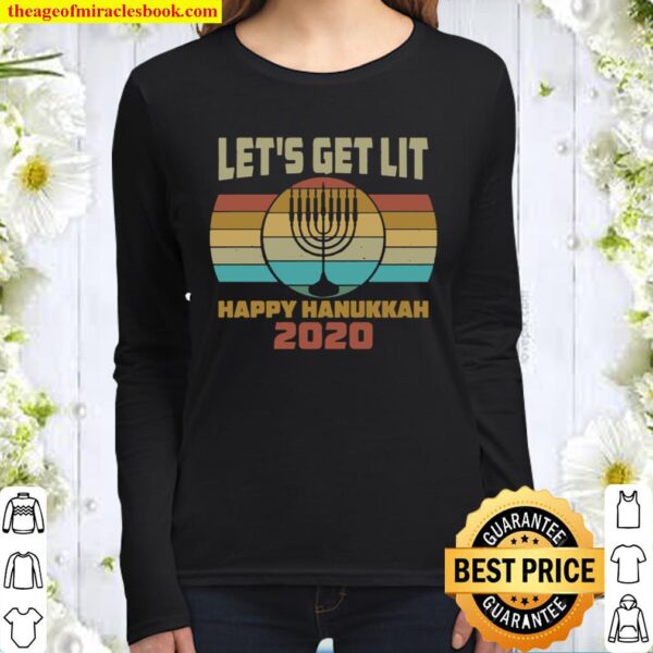 Lets Get Lit Happy Hanukkah 2020 Jewishorah Unisex Women Long Sleeved