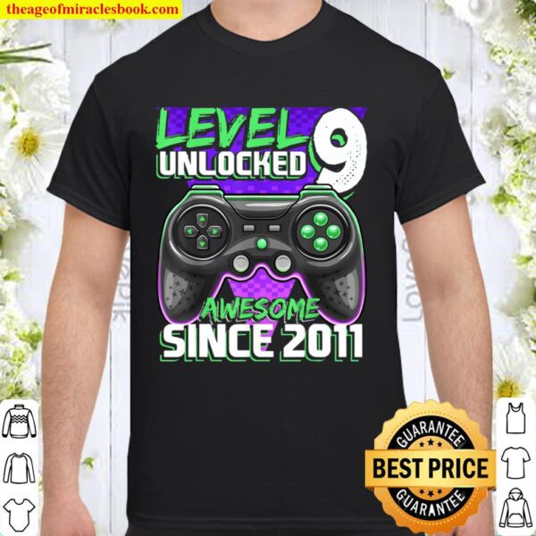 Level 9 Unlocked Awesome 2011 Video Game 9th Birthday Gift Shirt