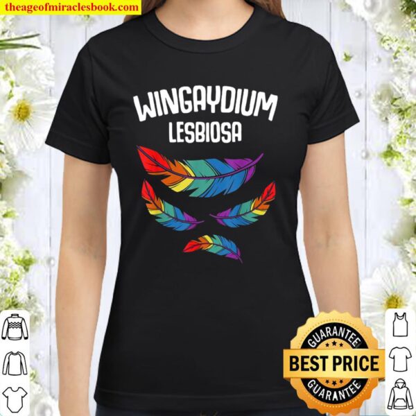 Lgbt Pride 2021 Funny Lesbian Love Wingaydium Lesbiosa Gift Classic Women T-Shirt