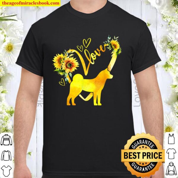 Love Akita Inu Sunflower For Dog Lover Gifts Shirt