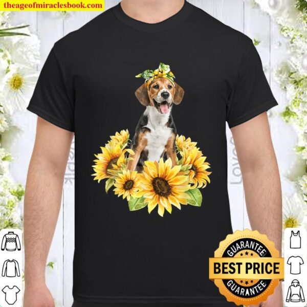 Love Beagle Sunflower For Dog Lover Gifts Shirt