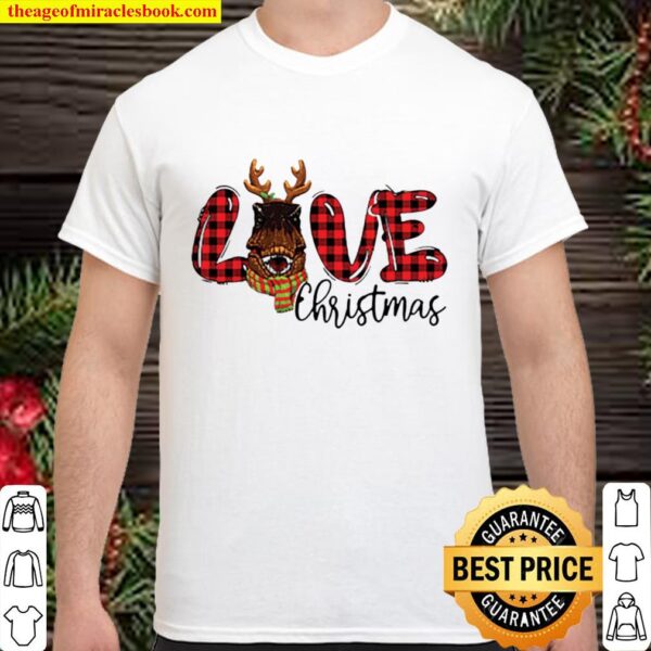 Love Dinosaurs Reindeer Christmas Shirt
