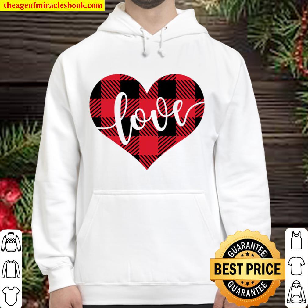 Love Heart Shirt, Valentines Day Shirt, BUffalo Plaid Shirt, XOXO, Val Hoodie