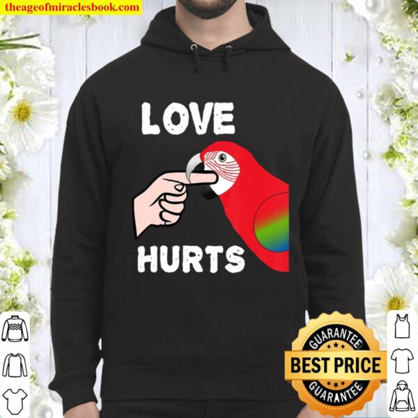 Love Hurts Greenwing Macaw Parrot Valentine’s Day Hoodie