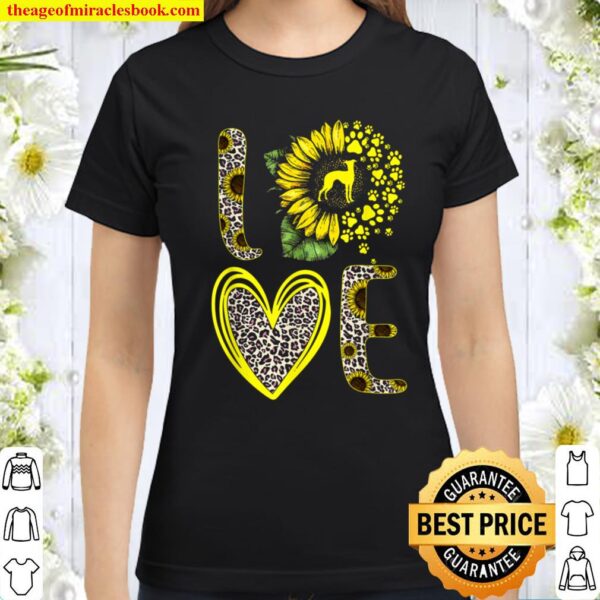 Love Whippet Sunflower For Dog Lover Gifts Classic Women T-Shirt