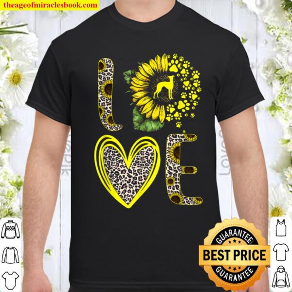 Love Whippet Sunflower For Dog Lover Gifts Shirt