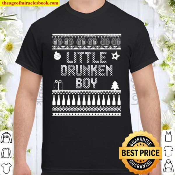 Mens Funny Little Drummer Christmas Parody Little Drunken Boy Shirt