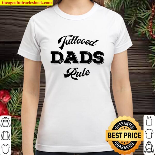 Mens Tattooed Dads Rule Raglan Baseball Tee Classic Women T-Shirt