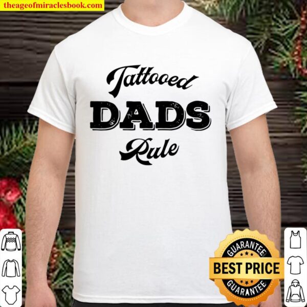 Mens Tattooed Dads Rule Raglan Baseball Tee Shirt