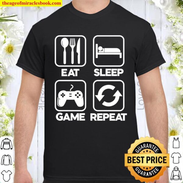Mens gamer t shirt Eat Sleep Game Repeat gift for gamers Shirt