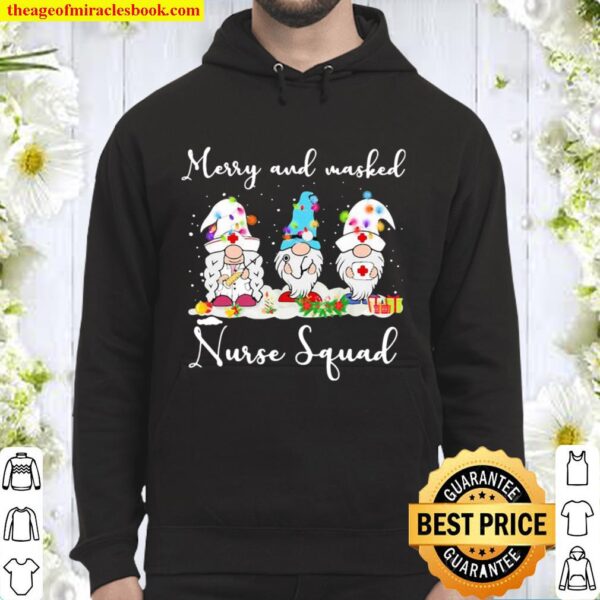 Merry And Wasked Nurse Squad Gnome Xmas Hoodie