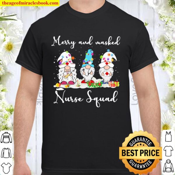 Merry And Wasked Nurse Squad Gnome Xmas Shirt