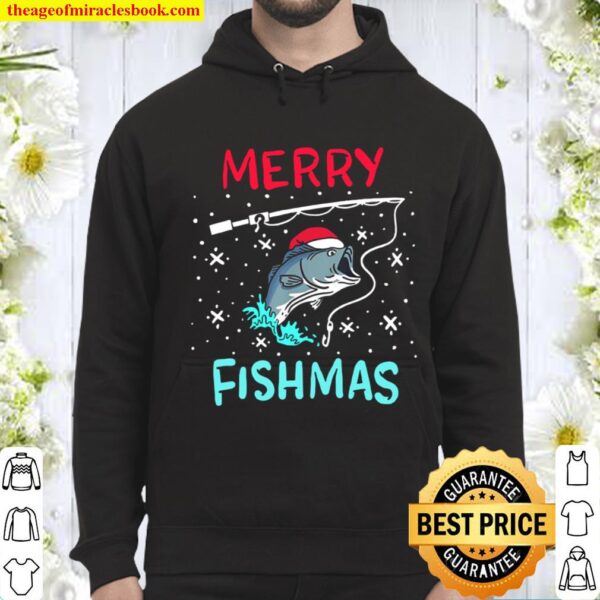 Merry Christmas Fishmas Funny Fishing Fish Present Hoodie