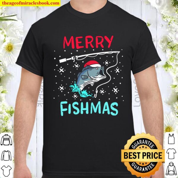 Merry Christmas Fishmas Funny Fishing Fish Present Shirt