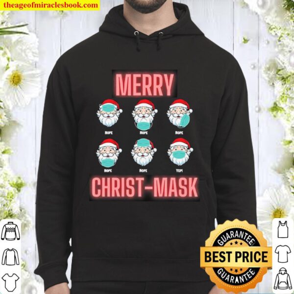 Merry Christmask Six Santa With Face Mask Covid Hoodie