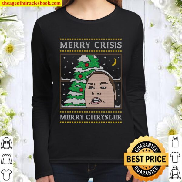 Merry Crimus Crisis Chrysler Christmas Sweatshirt Sweater Jumper Funny Women Long Sleeved