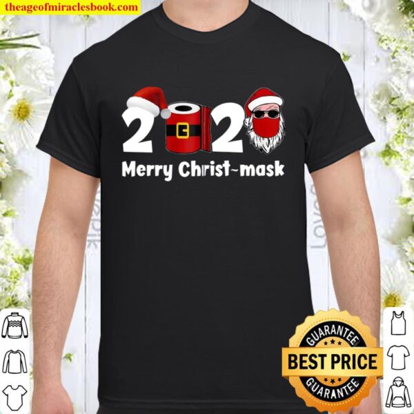 Merry Quarantine Christmas 2020 Santa Face Mask Gift Zip Shirt