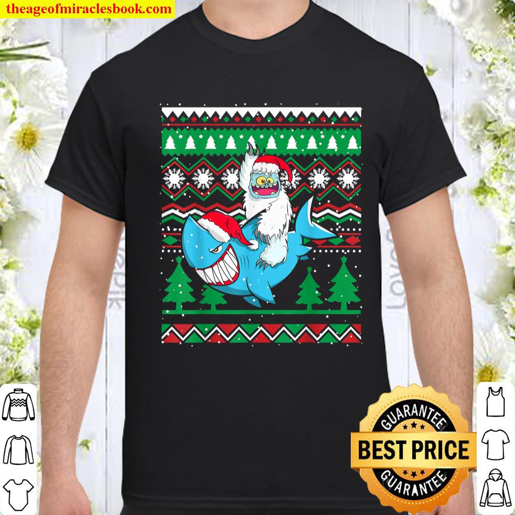 Merry Sharkmas Santa Shark Ugly Christmas Sweater Boys Xmas T-Shirt