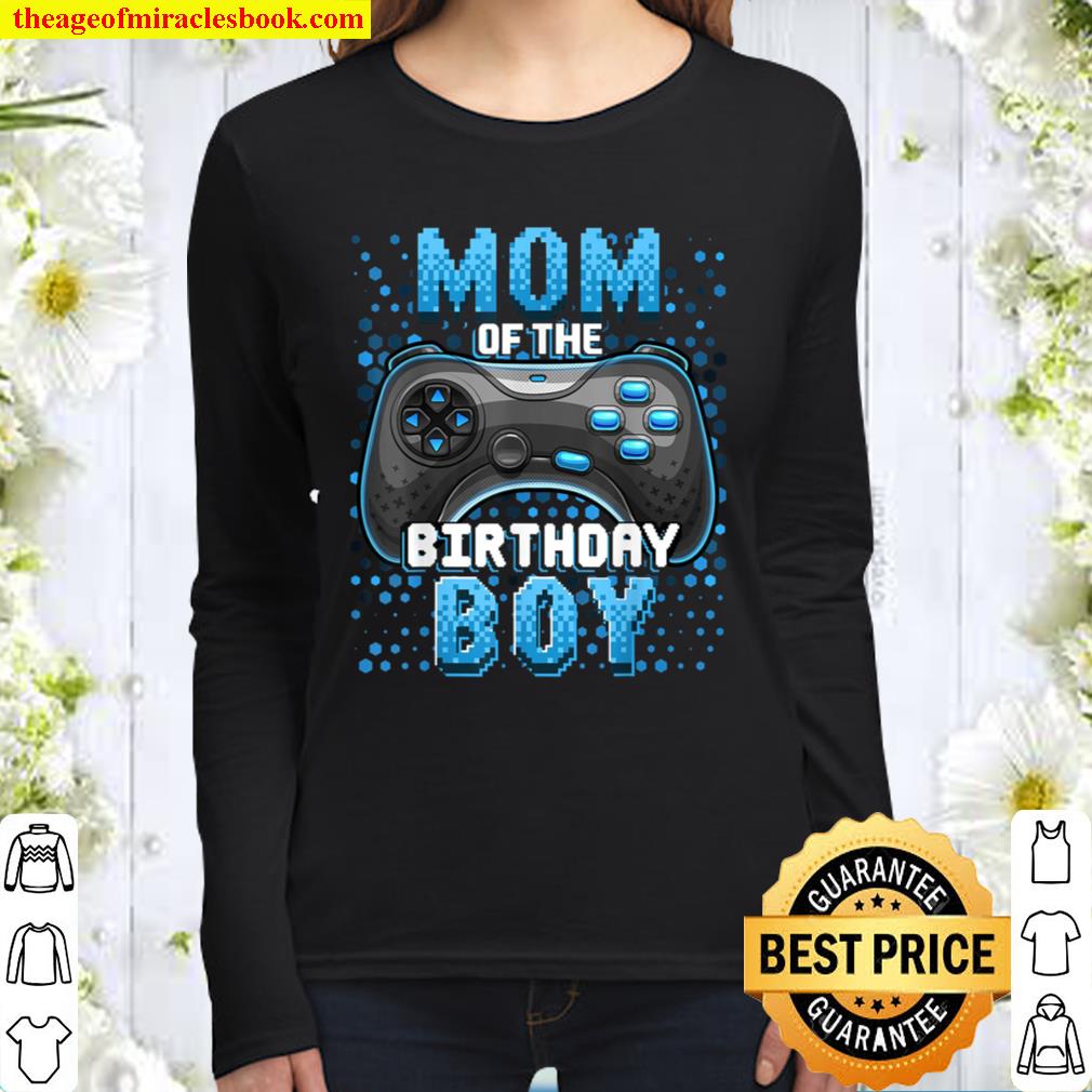 Mom of the Birthday Boy Matching Video Gamer Birthday Party Women Long Sleeved