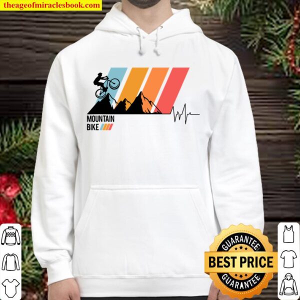 Mountain Bike Love Heartbeat Off-Road Cycle Trail Rider Gift Hoodie