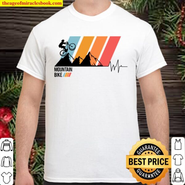 Mountain Bike Love Heartbeat Off-Road Cycle Trail Rider Gift Shirt