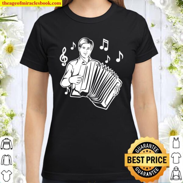 Music Notes Musician Design for Music Accordionist Classic Women T-Shirt