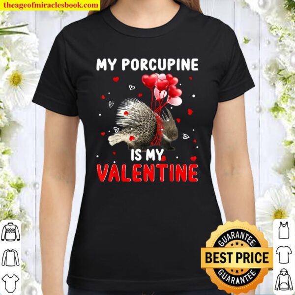 My Porcupine Is My Valentine Apparel Animals Lover Gifts Classic Women T Shirt