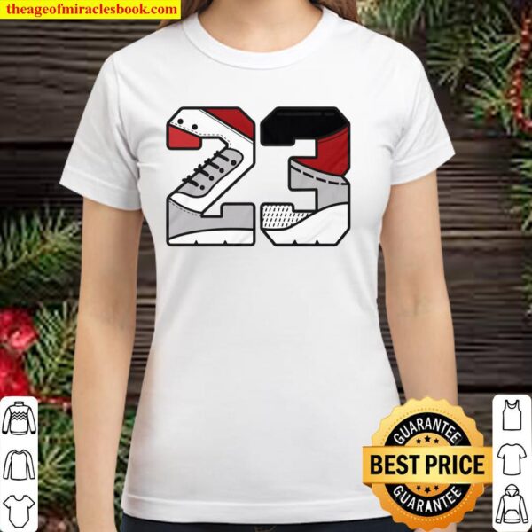 New 23 Unisex T-Shirt Match Air Jordan 1 High Light Smoke Grey Classic Women T-Shirt