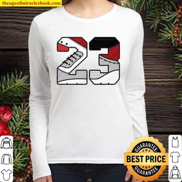 New 23 Unisex T-Shirt Match Air Jordan 1 High Light Smoke Grey Women Long Sleeved