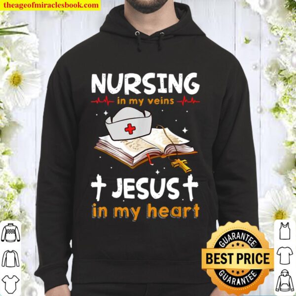 Nursing In My Veins Jesus In My Heart Nurse Christmas Hoodie