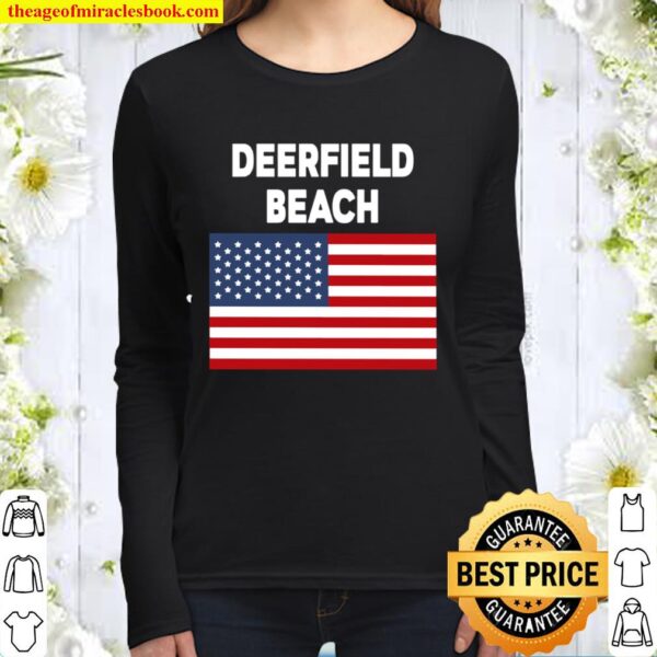 Official America Flag Basic Deerfield Beach Women Long Sleeved