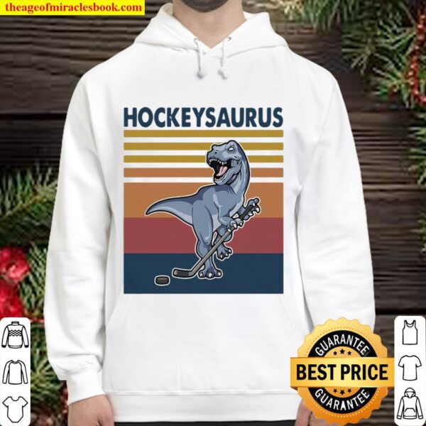 Official Hockey Dinosaur Saurus Vintage Hoodie